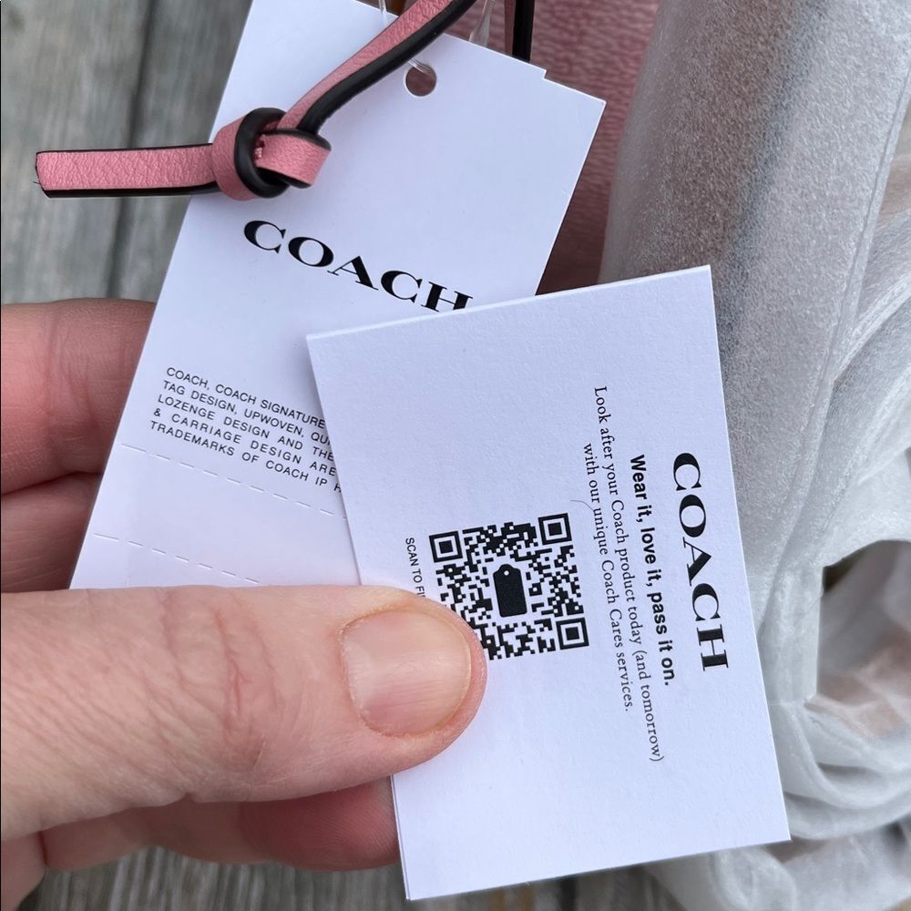 Coach Teri Shoulder Bag In Signature Canvas With Charms Powder Pink Purse - Picture 11 of 11